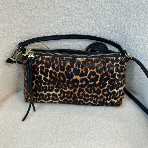 HOBO Darcy Baguette Bag Wristlet Purse Leather Hair On Leopard Converti…… NWT - Picture 6 of 14